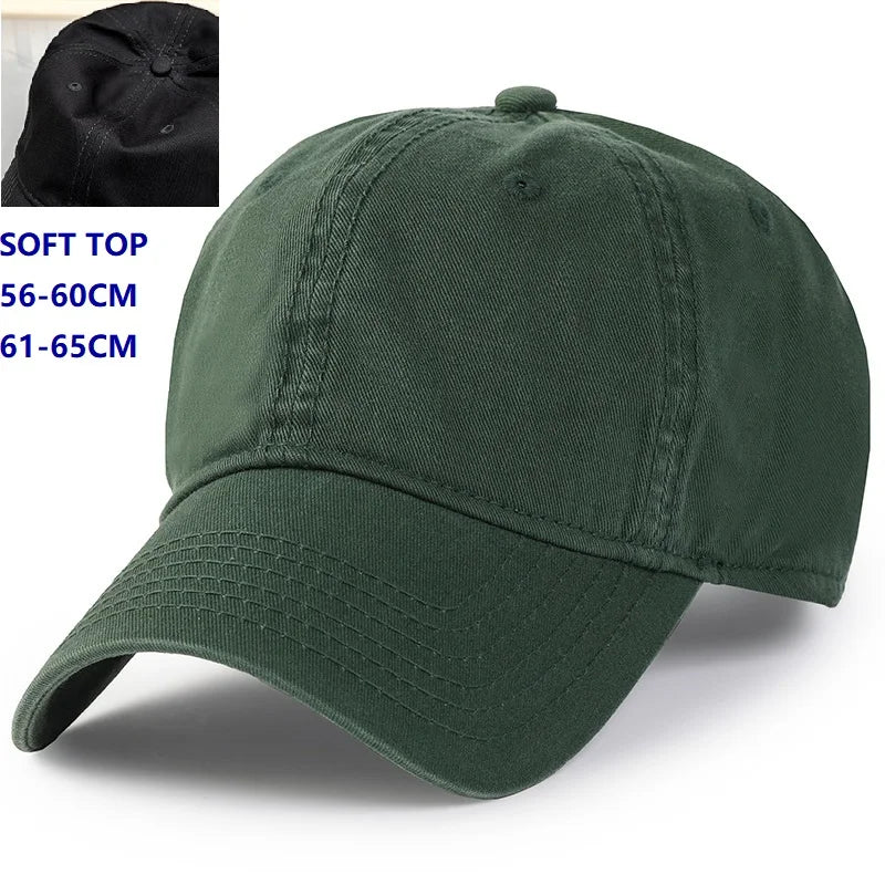 Big Head Plus Size baseball sapka, 100% pamut, férfiaknak és nőknek egyaránt, állítható „dad hat”, túlméretezett, 58–60 cm, 61–65 cm