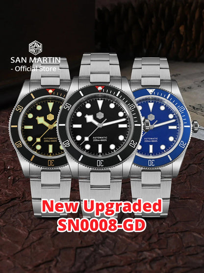 San Martin New 40mm BB58 Retro Luxury Diver Watch NH35 Automatic Mechanical Watches For Men Sapphire Luminous 20Bar Reloj SN0008