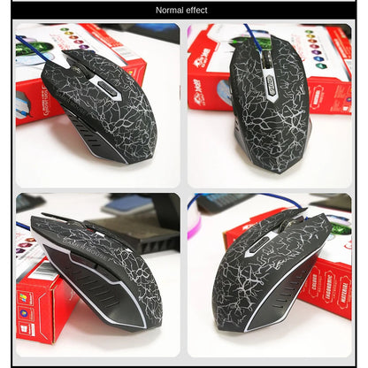 2400 DPI laidinė USB žaidimų pelė su RGB LED apšvietimu, ergonomiška kompiuterio pelė, skirta asmeniniams kompiuteriams, nešiojamiesiems kompiuteriams ir „MacBook“, profesionali 6 mygtukų optinė žaidimų pelė
