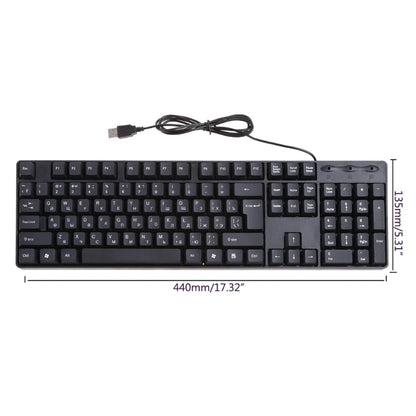 Teclado ergonómico USB para PC, teclado russo / teclado inglês, DropShipping