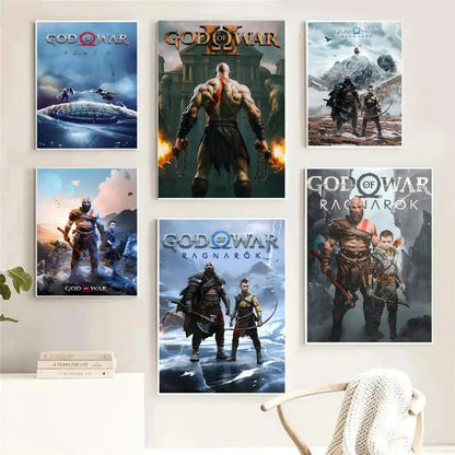 Game G-God of War Painting Calligraphy Canvas Poster Crease-Free Waterproof & Durable Wall Decor for All Spaces