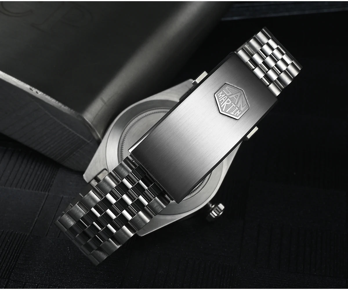 San Martin New 39mm Sport Watch Enamel Dial NH35 Automatic Mechanical Men Dress Watch Sapphire Waterproof 100m Luminous SN0053