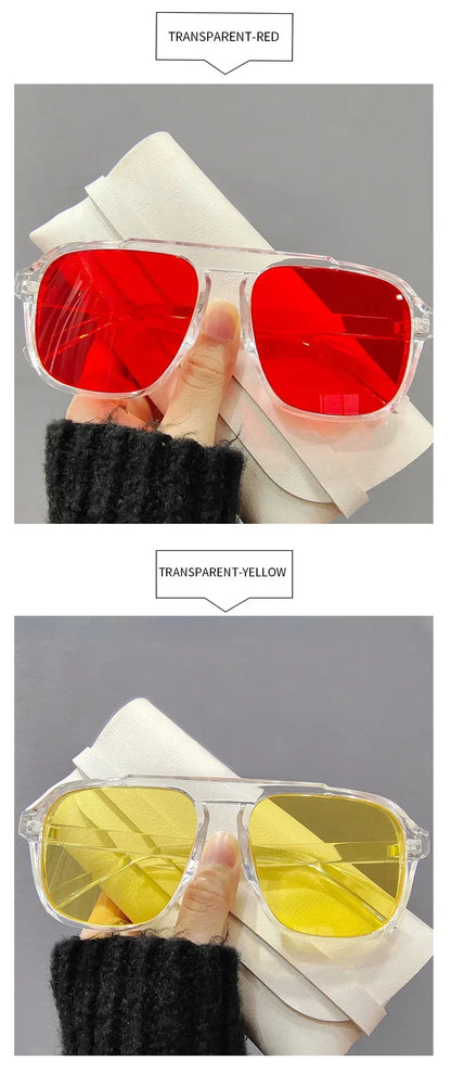 Fashion Female Sun Shades Eyewear Men Women Fashion Double Beam Sunglasses Vintage Outdoor Travel Driving UV400 Goggles