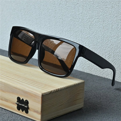 Vazrobe 165mm Oversized Black Polarized Sunglasses Men Large Huge Sun Glasses for Male Flat Top Steampunk Big Large Face