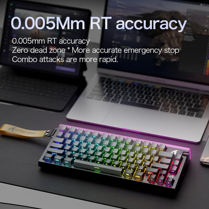 Teclado Gaming ATTACK SHARK R85 HE 8000Hz RGB Rapid Trigger, Precisão RT de 0.005mm, Teclado Gaming com Fios, Switch Magnético Hall Effect