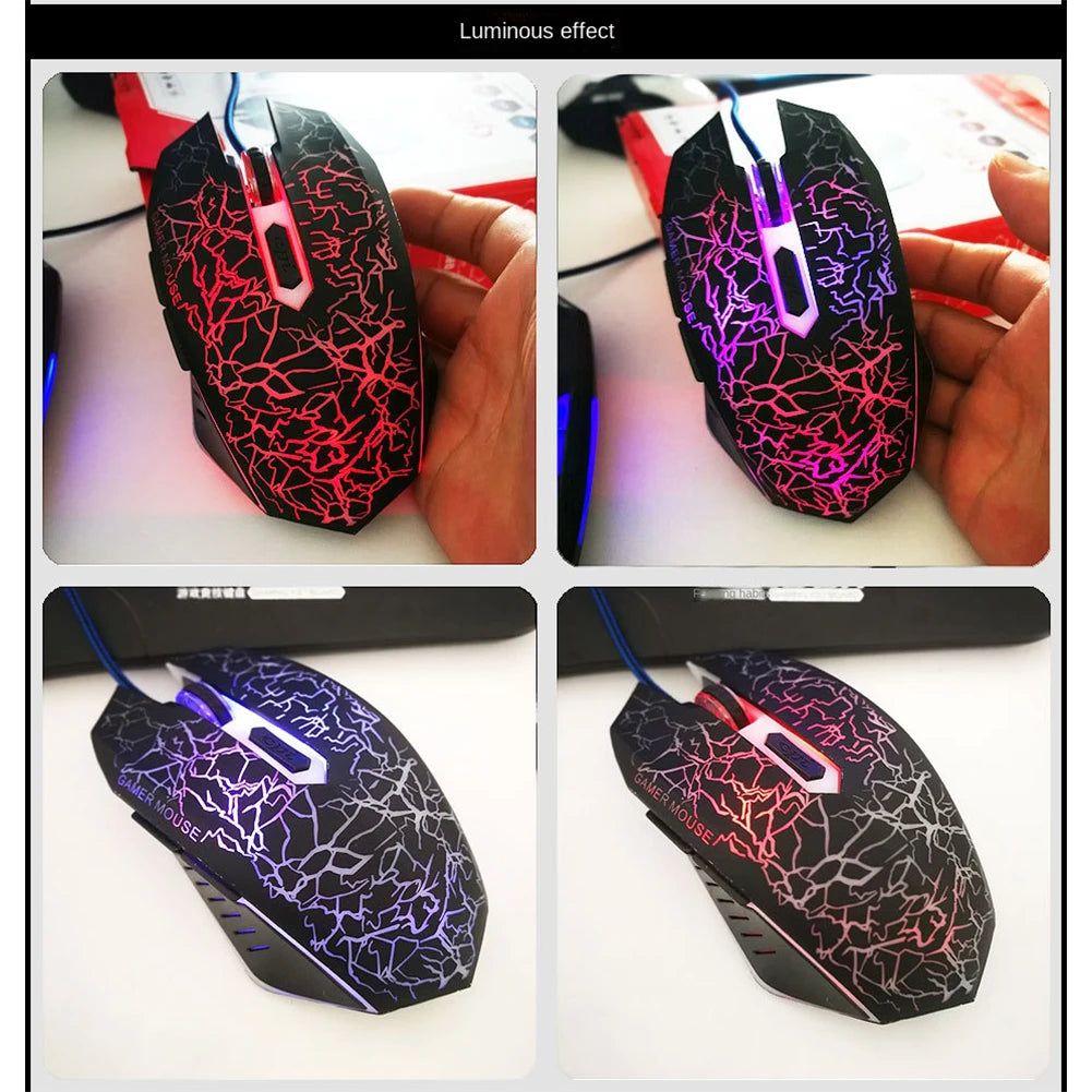 2400 DPI laidinė USB žaidimų pelė su RGB LED apšvietimu, ergonomiška kompiuterio pelė, skirta asmeniniams kompiuteriams, nešiojamiesiems kompiuteriams ir „MacBook“, profesionali 6 mygtukų optinė žaidimų pelė