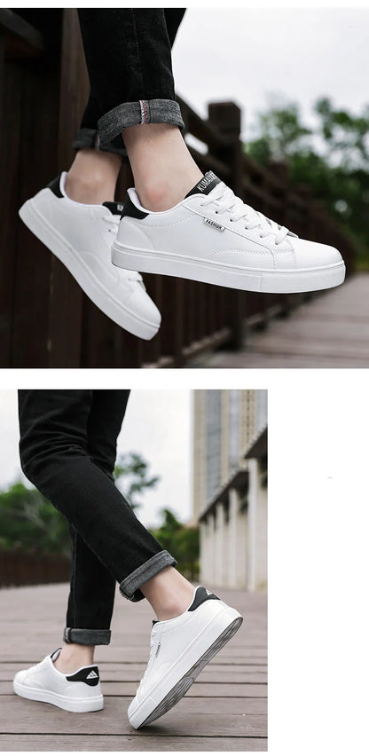 Men's Casual Skateboarding Shoes White Shoes Outdoors Leisure Sneakers Breathable Walking Shoes Flat Shoes Chaussure Homme 39-48