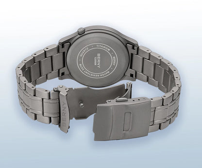 BERNY Full Titanium Watches for Men Outdoor Quartz Men's Field Wristwatch VH31 Super Luminous Sapphire Easy Read Watch