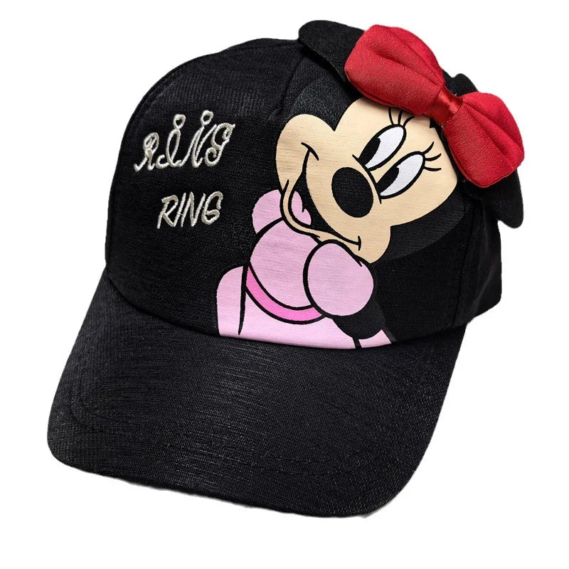 Disney Minnie Mickey Anime Peripheral Cotton Polyester Baseball Cap Figure Cartoon Peaked Cap Dress Up Kid's Birthday Gifts