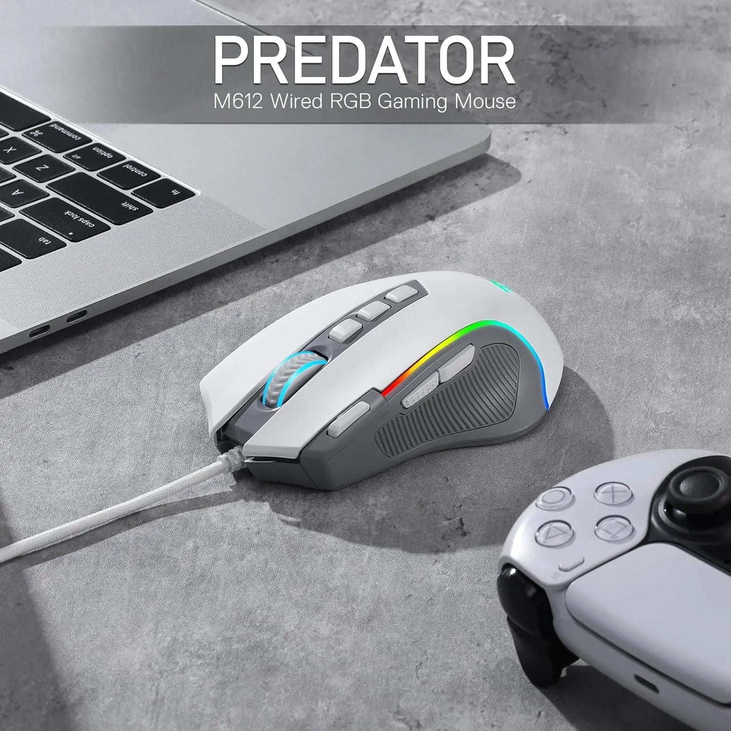 Redragon M612 RGB Gaming Wired Mouse, 8000 DPI Optical Gaming Mouse with 9 Programmable Buttons, RGB Backlit Gamer Mouse for PC & Laptop