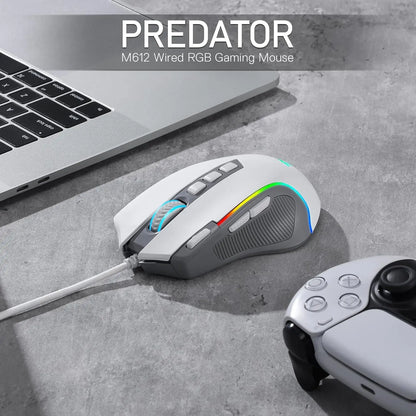 Redragon M612 RGB Gaming Wired Mouse, 8000 DPI Optical Gaming Mouse with 9 Programmable Buttons, RGB Backlit Gamer Mouse for PC & Laptop