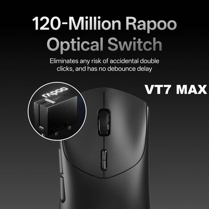 Rapoo VT7 MAX Wireless Gaming Mouse, True 8K Wireless Gaming Mouse, 53g Ultra-Lightweight, 30K DPI, 750-Hour Battery, Programmable Gaming Mouse