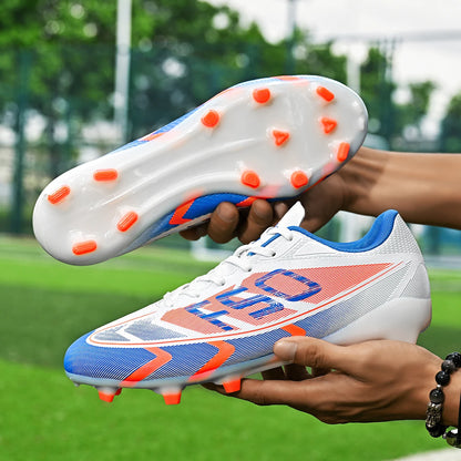 Popular low-top football boots, broken nails, TF and spikes FG unisex styles, 2 colors to choose from, breathable and non-slip