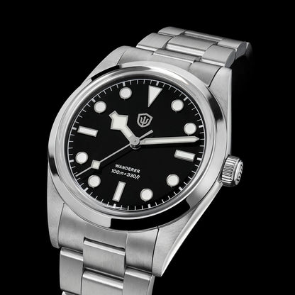 Watchdives WD1016 V3 Quartz Watch 37mm Stainless Steel Case Sapphire Vintage Watch  VH31 Sweep Movemet 100m Waterproof Men Watch