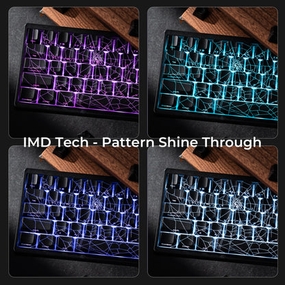 Teclado XVX Spider Web M67 JadeStone com Teclas IMD-Tech, Ligação Tri-Mode e Retroiluminação RGB Personalizada 60%