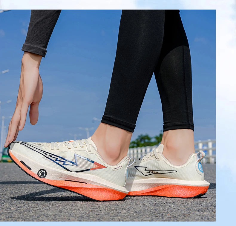 Men Running Shoes Speciality Carbon Plate Sports  Marathon Breathable Lightweight Women Comfortable Nonskid Chunta Sneakers