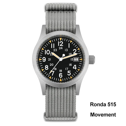 Militado ML05 38mm Quartz Watch Miyota 2035/Ronda 515 Movement Watches Domed Sapphire Crystal Luminous 100m Waterproof Watches