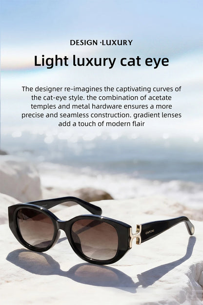 CAPONI New Polarized Women Sunglasses Fshion Luxury Acetate Outdoor Original Design Eyewear UV400 Protection Brown Shade CP36023