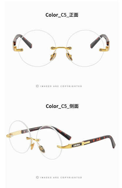 Men's Resin Sunglasses  Frameless UV400 Sunglasses Cool Eye Protection Glasses Summer Decorative Sunglasses