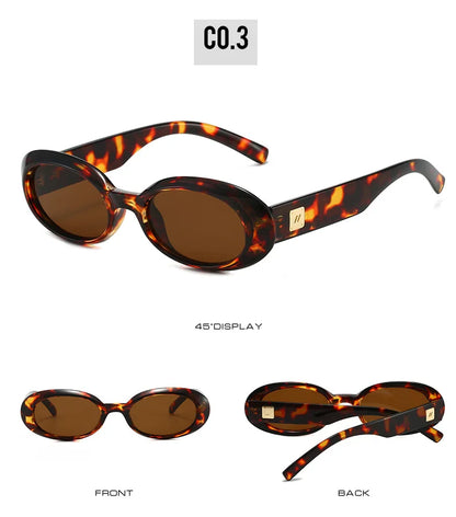 Classic Oval Sunglasses Women Men New Thick Frame Party Sunglasses Hip Hop Cool Luxury Designer Brand Eyeglasses UV400 Eyewear