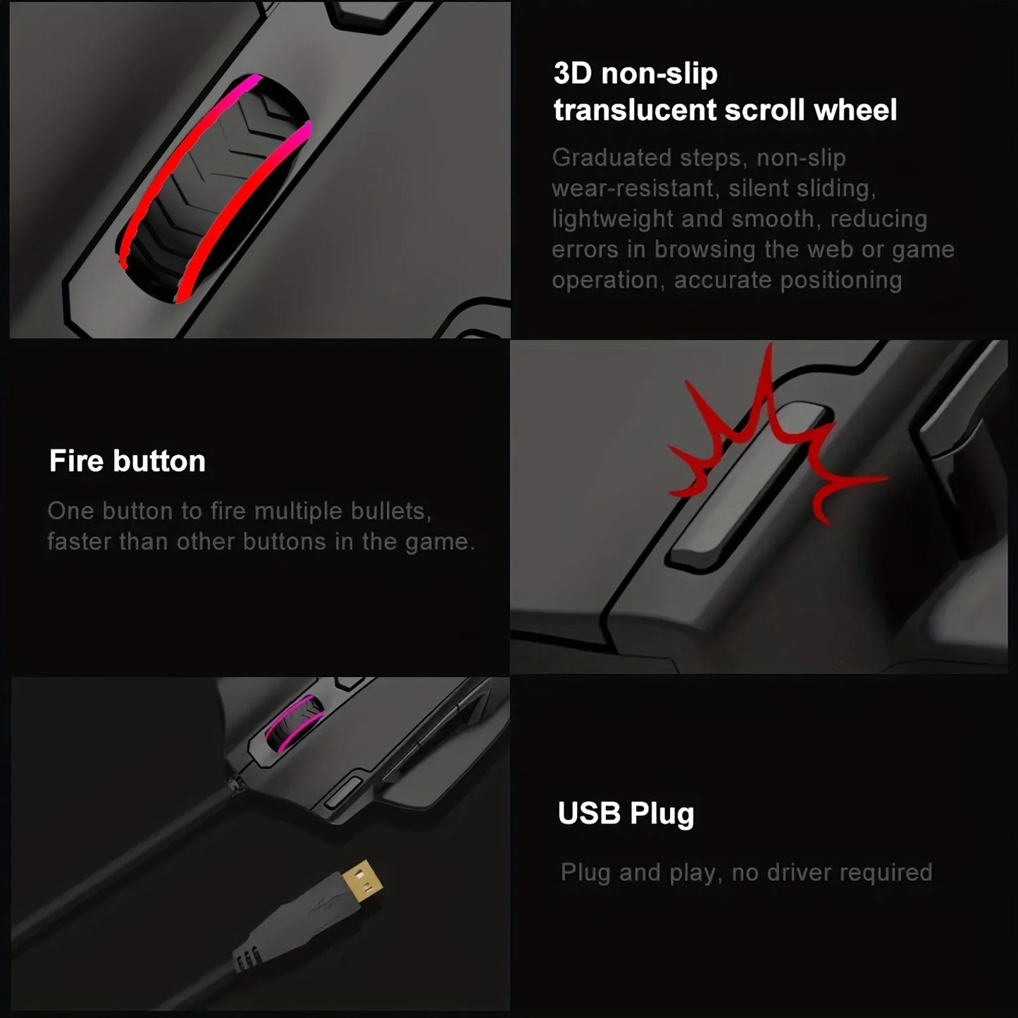 E-YOOSO X-41PRO kabelgebundene Maus, große Gaming-Maus mit RGB-Hintergrundbeleuchtung, 11 programmierbaren Seitentasten, Unterstützung für Computer, PC, Laptop und Mac