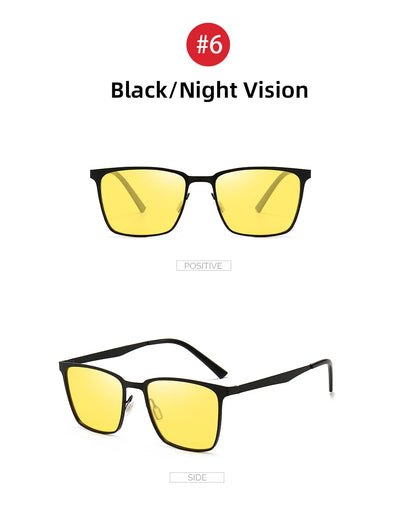 Men’s Retro Rectangular Polarized Sunglasses VIVIBEE, Matte Black UV400 Eyewear, Women Stylish Outdoor Driving Glasses