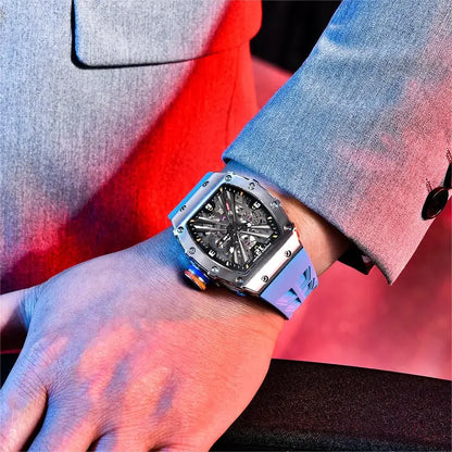 PAGANI DESIGN Newest Luxury Skeleton Watches VH65 Man Quartz Watch 42MM Rubber Strap Sapphire Glass Waterproof reloj hombre