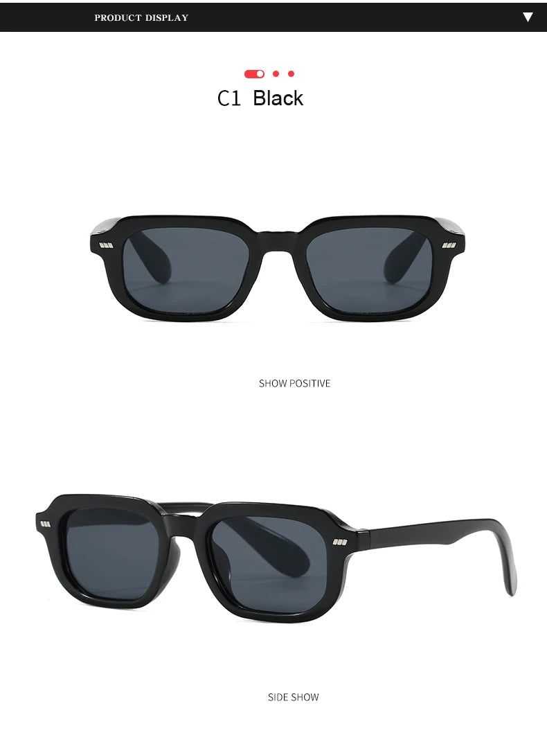 2pcs Fashion Small Square Women Luxury Brand Sunglasses Retro Designer Men Trending Multi Color Sun Glasses Shades UV400