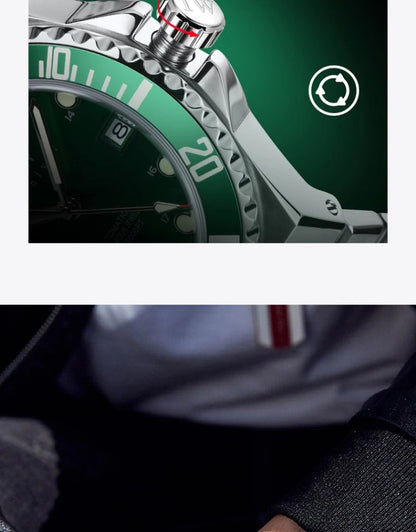 IW Luxury Brand Automatic Mechanical Sports Diving Watch Red Blue Bezel Steel Sapphire Luxury Men's Watches 300M Waterproof