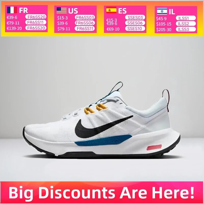 Nike Juniper Trail 2: stylowe, wygodne, lekkie i wytrzymałe damskie buty do biegania z niską cholewką – białe DM0821-104