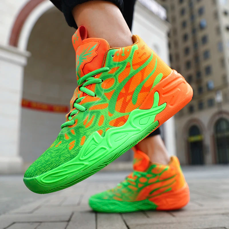 Basketball Shoes for Men Soft Lightweight Training Field Anti Slip Shock-Absorbing Breathable Cofmortable High-top Sneaker Man