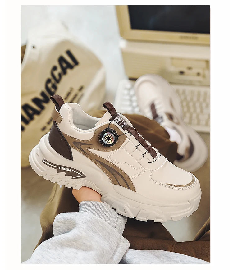 Autumn New Men's Versatile High-Top Trendy Thick-Soled Running Shoes Casual Fashion Sneakers Suitable for Outdoor Sports