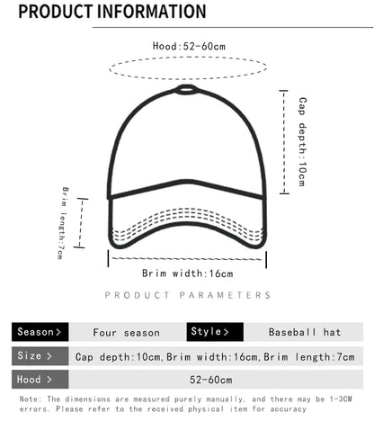 New Unisex Broken Style Solid Baseball Hats Breathable American Vintage Sunshade Simple Peaked Cap Versatile Fashion Casual ins