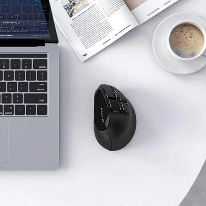 Seenda Vertical Wireless Mouse Bluetooth 5.0 Rechargeable Ergonomic Mouse for PC, Laptop, Mac, iPad & Tablet, 2.4G USB Multi-Device Wireless Mouse