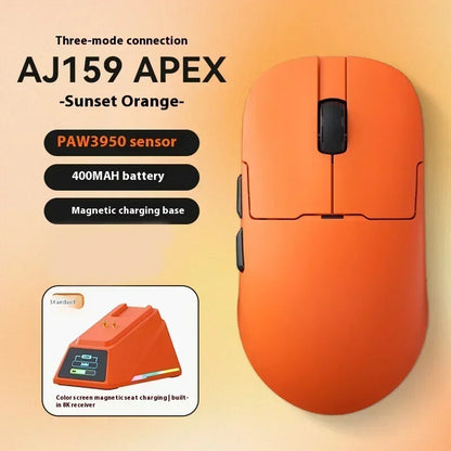 AJAZZ AJ159 APEX Wireless Gaming Mouse, Tri-Mode 8K Gaming Mouse with PAW3950 Sensor, Ultra-Lightweight Low Latency Rechargeable Gaming Mouse with Charging Dock
