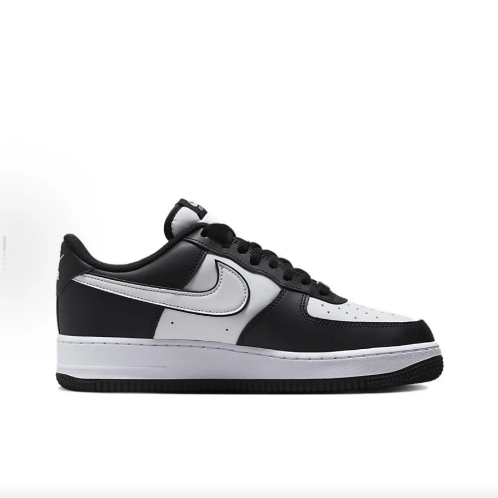 Nike Air Force 1 ”Panda” läder-sneakers, låga, unisex, vit/svart DV0788-001