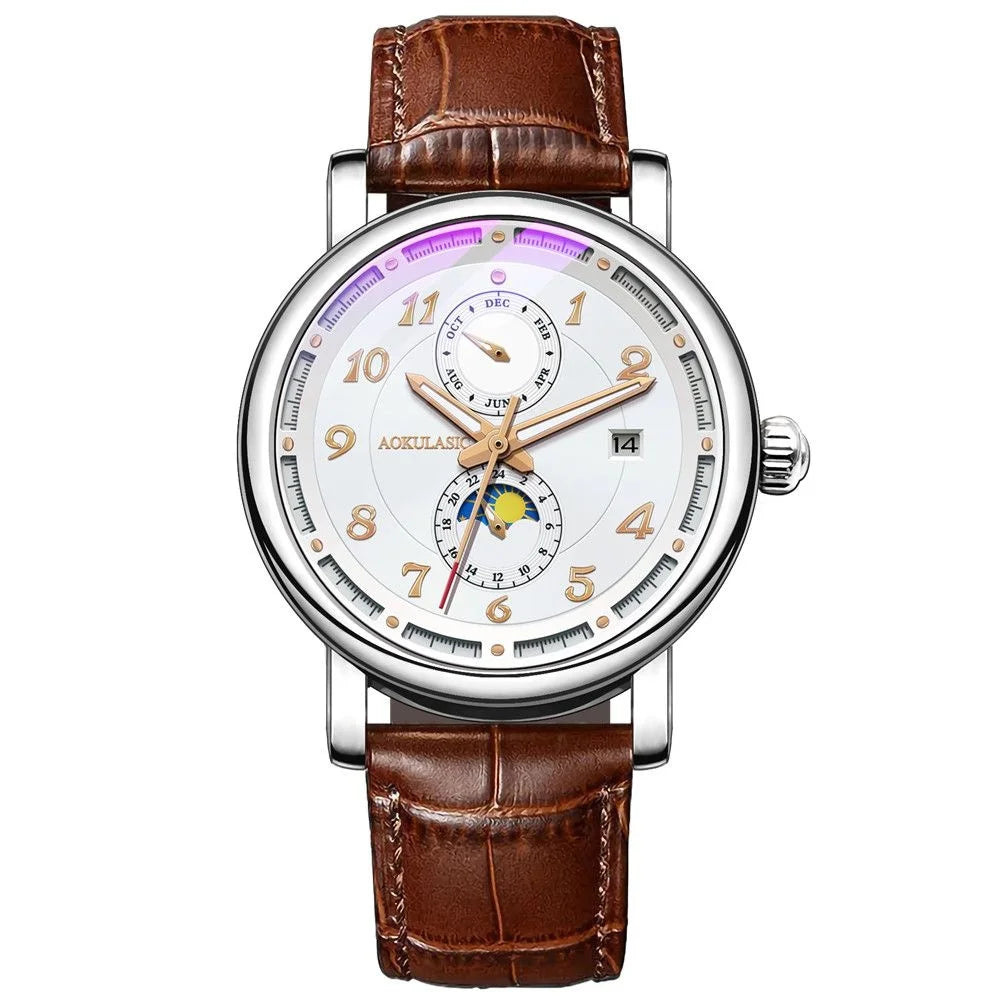 High-End Luxury Men's Mechanical Watch, Fully Automatic Skeleton Design, Fashionable Business Casual Niche Versatile Stylish Trendy Men's Wristwatch, Best-Selling Watch, Top Choice for Men's Gifts, Brand Name Watch, Preferred
