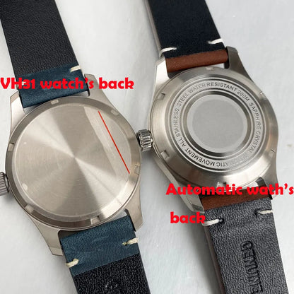Tandorio 39mm Pilot Aviator Watch Sapphire Glass Luminous Automatic Japan NH35 or VH31 Quartz Movt 20BAR Diving Wristwatch
