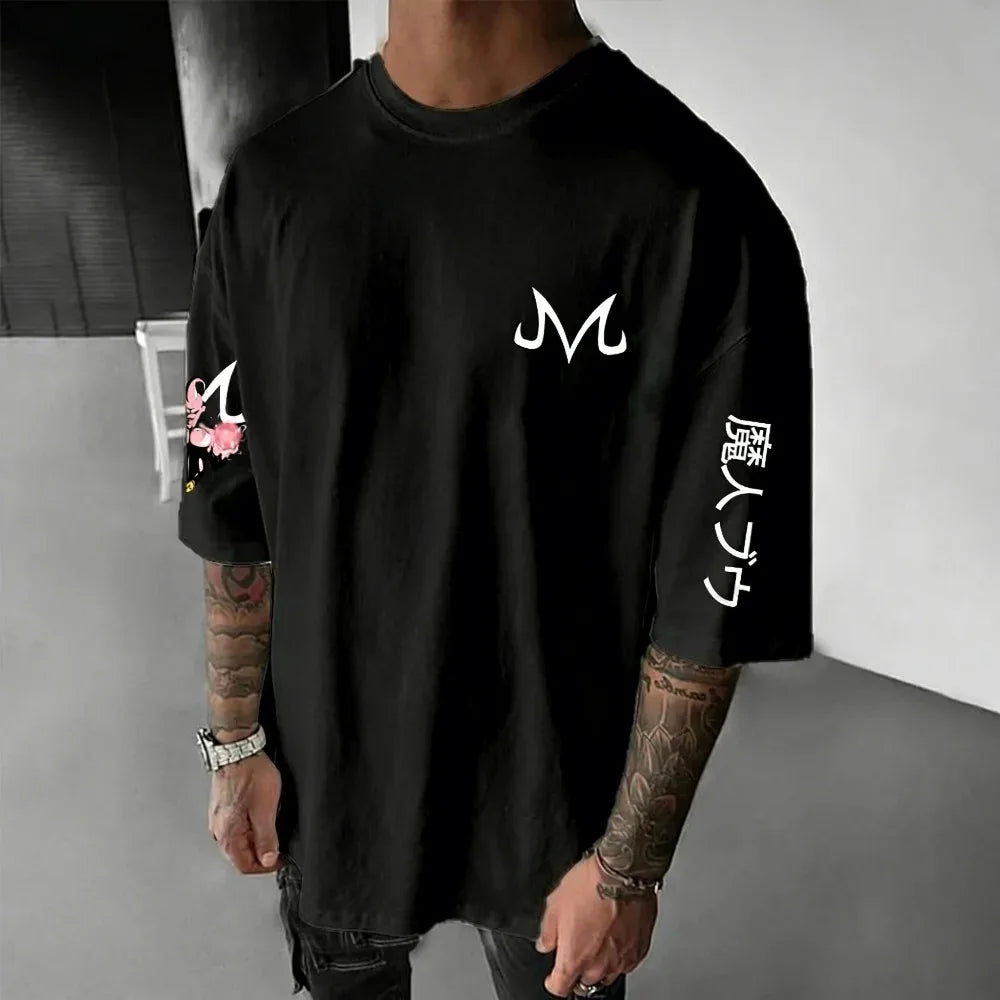 Dragon Ball Super Men's and Women's T-Shirts Majin Buu Anime Tee Summer Spring Boy's Oversize Short Sleeves Parent-child Outfits