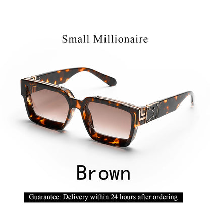 Ruiao Retro Black Millionaire Shades Luxury Sunglasses 2026 For Men Designer Famous Brand Square Sun Glasses Man Women Sunglass