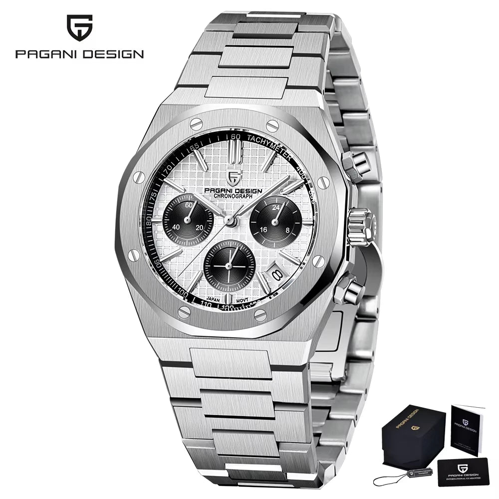 2025 PAGANI DESIGN PD1707 Mens Quartz Wristwatches 40MM Stainless Steel Sapphire Glass Waterproof Luxury Clock Gift Reloj Hombre