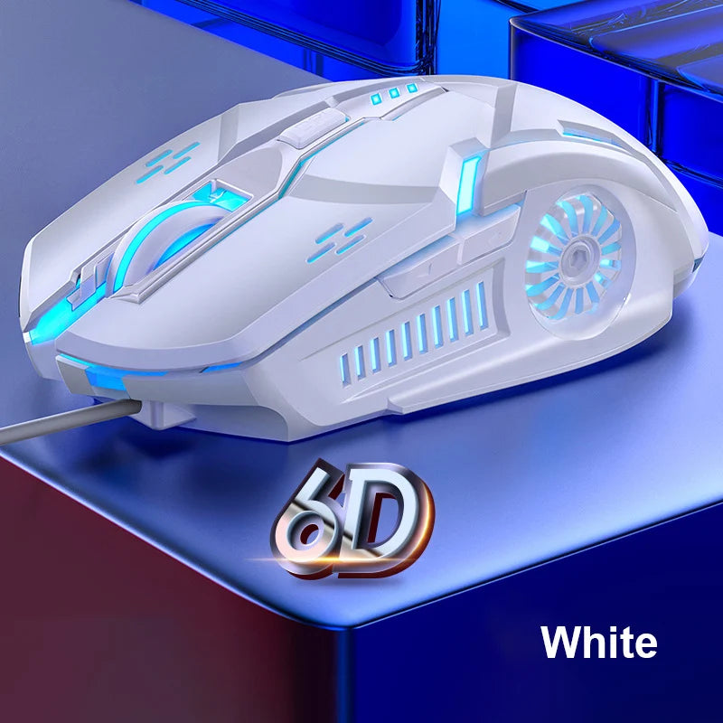 G5 žični gaming miš sa šarenim pozadinskim osvjetljenjem, 6 tipki, tihi miš, 4 brzine, 3200 DPI, RGB gaming miš za računalo i prijenosno računalo