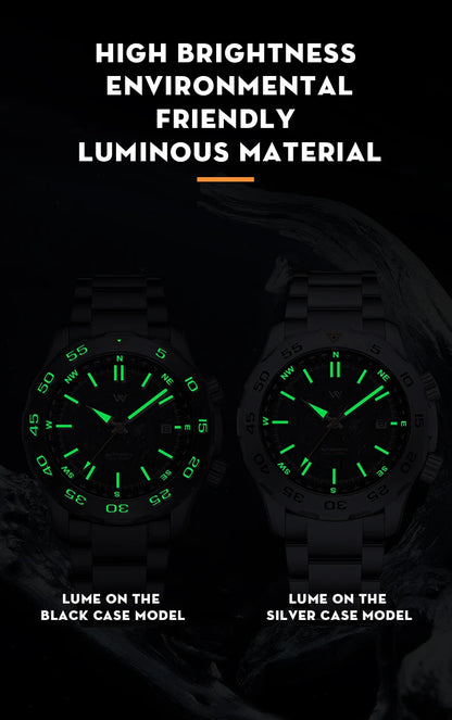 WM Watch Automatic Mechanical Watches Water Resistant Classic Casual Business Man Watch Welly Merck WM157M