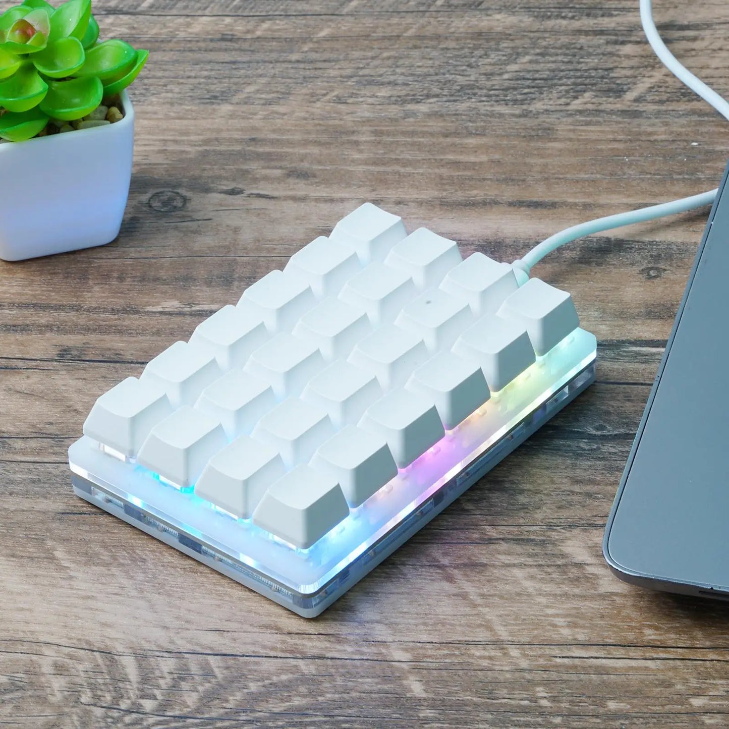 Mini teclado mecânico USB personalizado de 24 teclas preto/branco para gaming, Sayo Device, teclado programável de atalhos com teclas macro