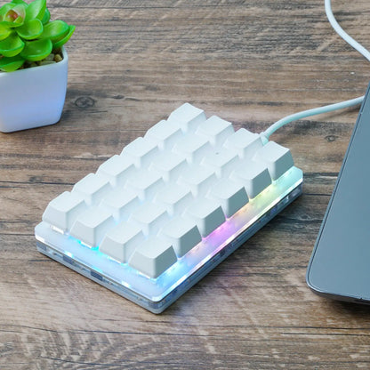Mini teclado mecânico USB personalizado de 24 teclas preto/branco para gaming, Sayo Device, teclado programável de atalhos com teclas macro