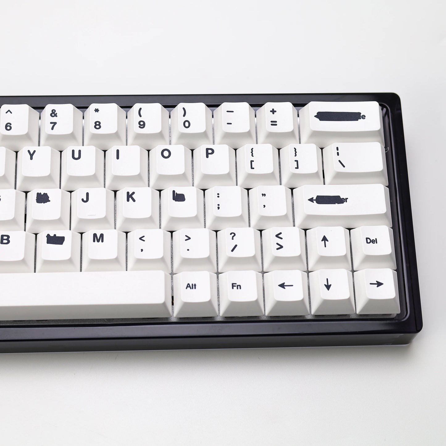 KBDiy Retro GMK Redacted Keycaps White ISO Cherry Profile PBT Keycap Alice Spacer Bar 7u For 60 Mechanical Keyboard MX Switch