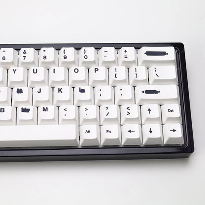 KBDiy Retro GMK Redacted Keycaps White ISO Cherry Profile PBT Keycap Alice Spacer Bar 7u For 60 Mechanical Keyboard MX Switch