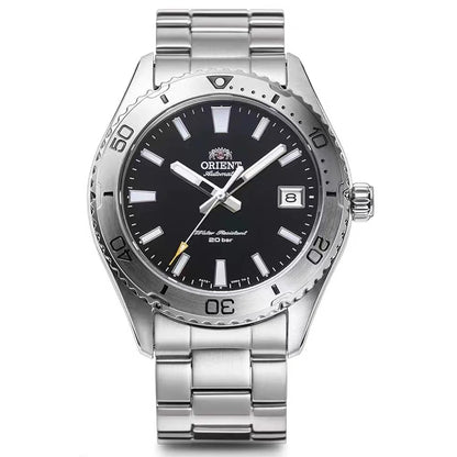 Original Orient Automatic Mechanical Watch 200M Water Resistant Unidirectional Bezel Black Dial Men's Sport Diver Watch