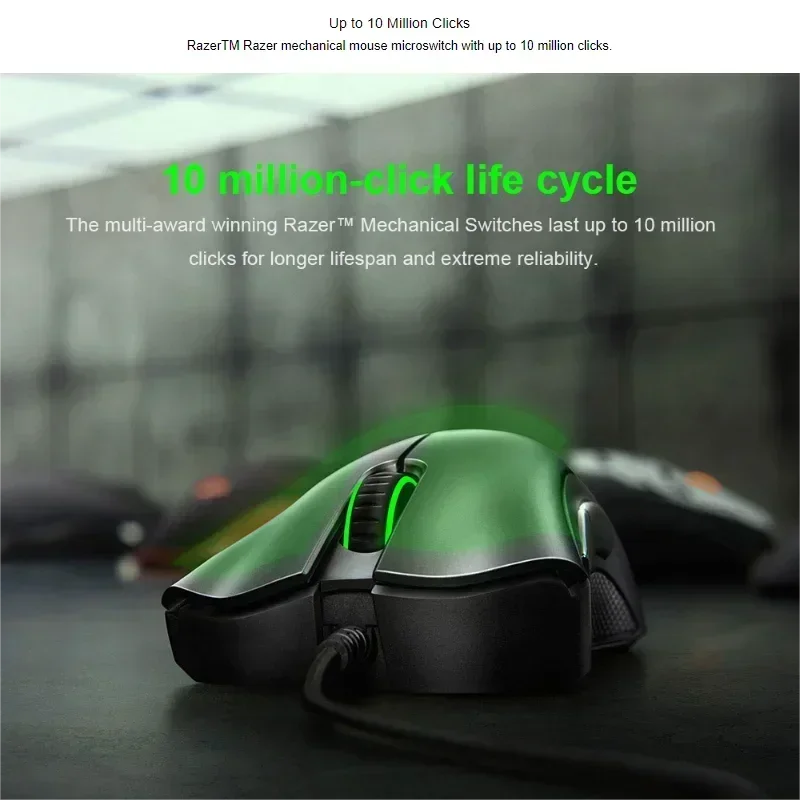 Razer DeathAdder Essential Wired Gaming Mouse, 6400 DPI Optical Gaming Mouse with 5 Programmable Buttons, Ergonomic USB Gaming Mouse for PC & Laptop
