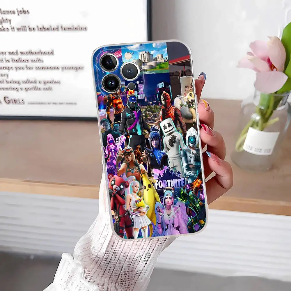 F-Fortnites-Cools Phone Case For iPhone 17, 16, 15, 14, 13, 12, 11 Pro Max Plus Soft Cover Personalized DIY